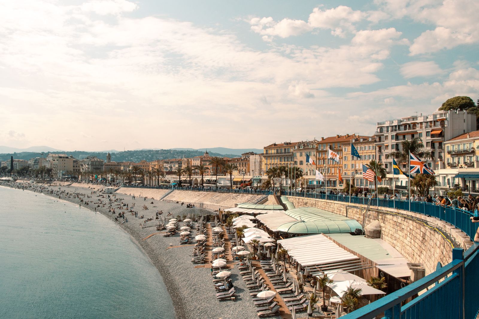 Bord de mer et promenade sur la Côte d'Azur, parcours de course à pied